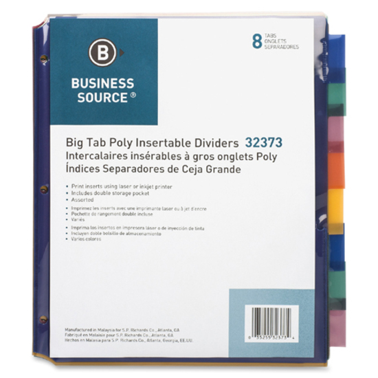 BSN32373 1 Pack Double Pocket Index Dividers 8/Pack 8.5" x 11" 