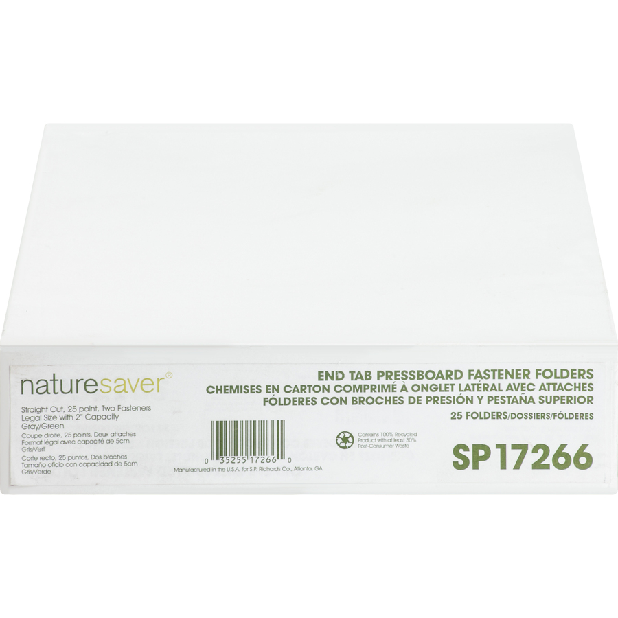 Nature Saver Legal Recycled End Tab File Folder - End Tab Folders ...