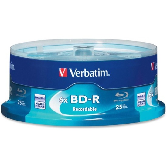 Verbatim 97457 Blu-ray Recordable Media - BD-R - 16x - 25 GB - 25 Pack Spindle - 120mm