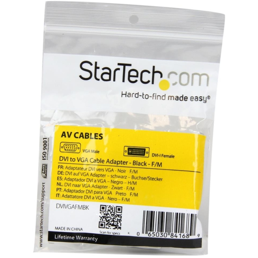 StarTech DVI to VGA Cable Adapter - Black - F/M