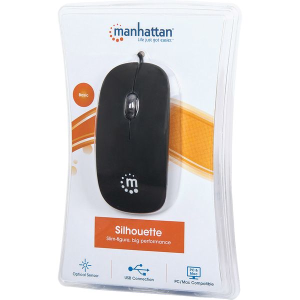 MANHATTAN Silhouette Sculpted USB Wired Mouse