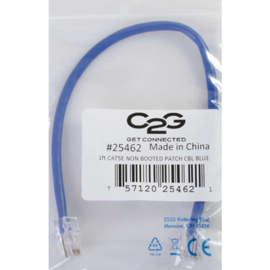 C2G-15ft Cat5e Non-Booted Unshielded (UTP) Network Patch Cable - Blue