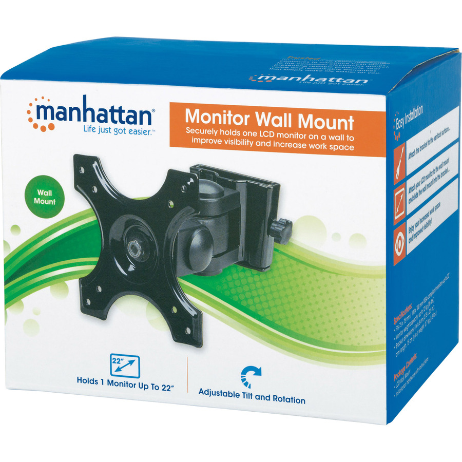Manhattan Adjustable Wall Mount - Supports one 13" - 22" Display up to 26 lbs
