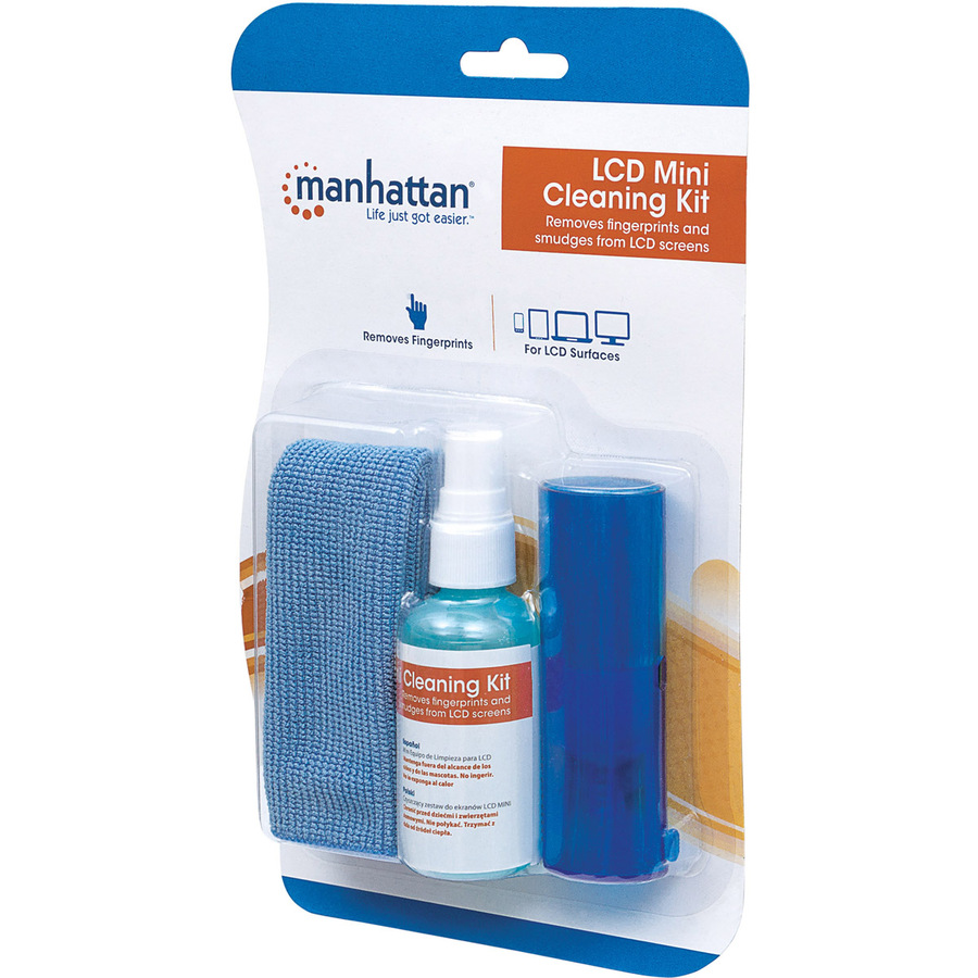 Manhattan LCD Mini Cleaning Kit (2 ounces) with Microfiber Cloth, Retractable Brush & Carrying Bag