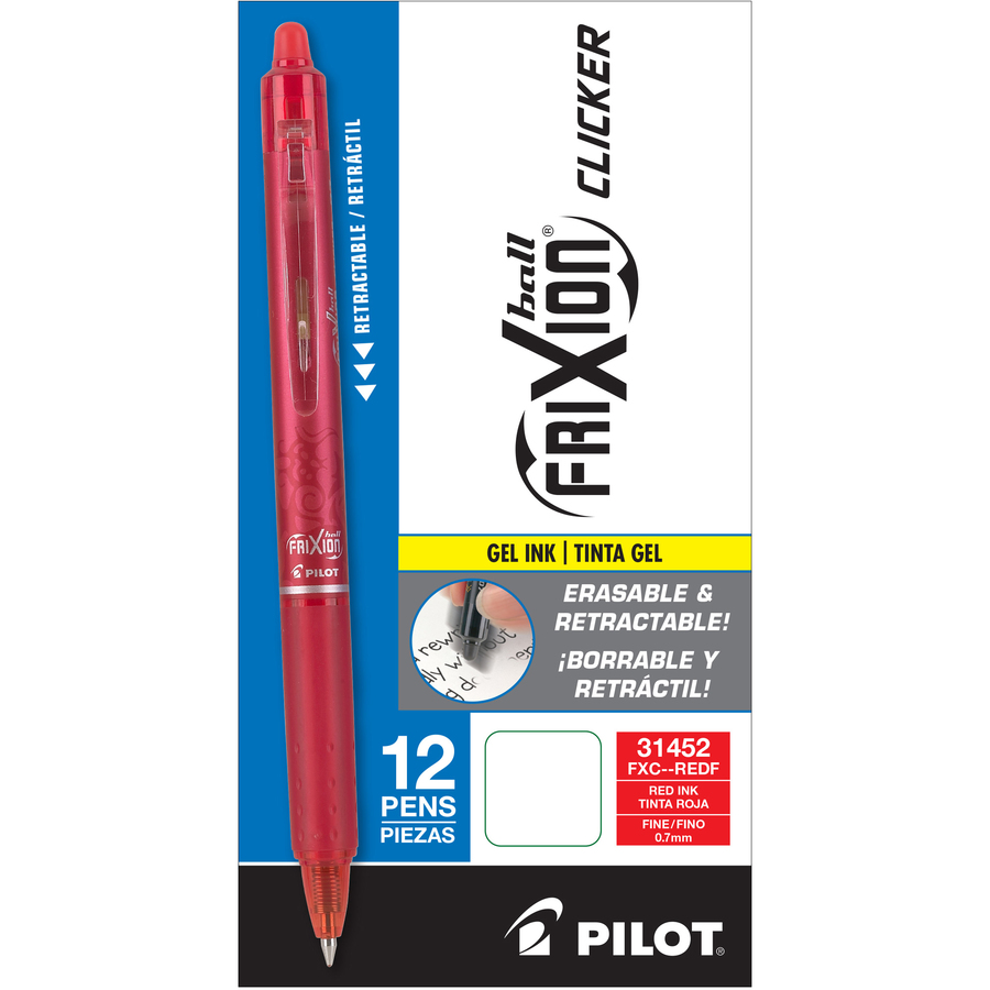 Pilot FriXion Clicker Erasable Gel Pens Pack Of 12 Fine Point 0.7 mm Navy  Blue Barrel Navy Blue Ink - Office Depot