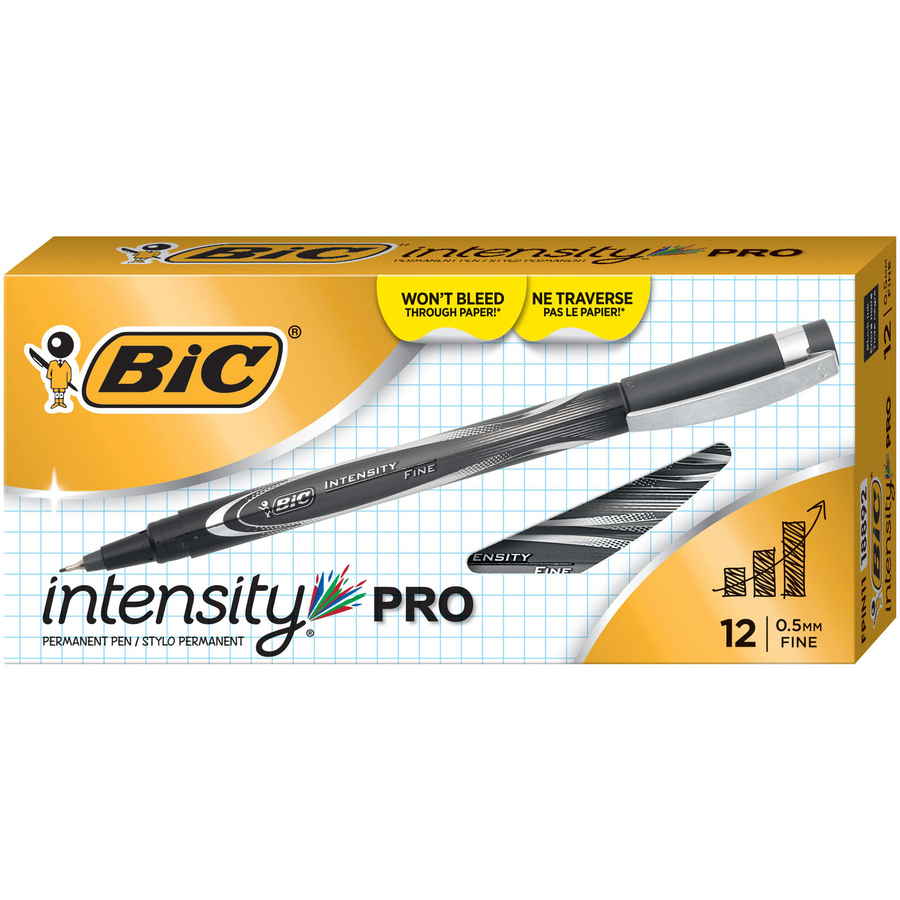 BIC Intensity Fineliner Marker Pen, Fine Point, Assorted Colors, 6 Ea