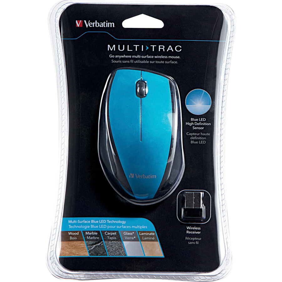 Verbatim Wireless Notebook Multi-Trac Blue LED Mouse - Blue