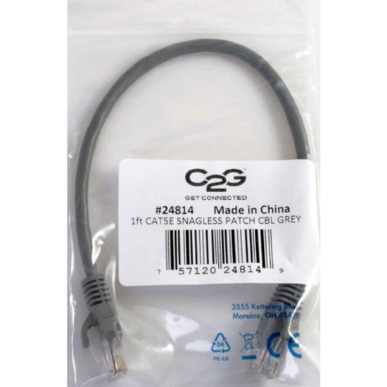 C2G 4ft Cat5e Snagless Unshielded (UTP) Network Patch Ethernet Cable-Gray