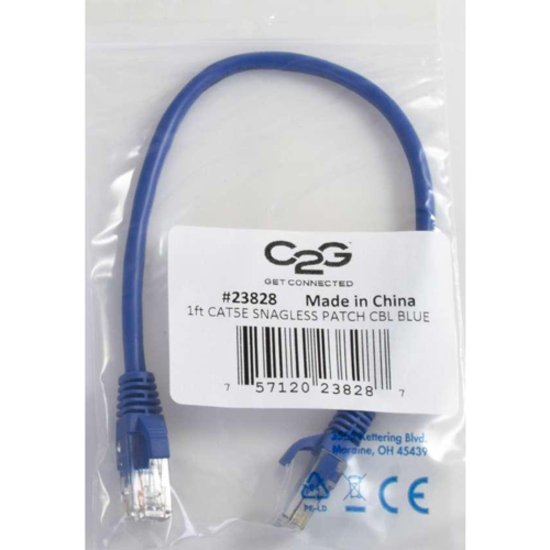 C2G 4ft Cat5e Ethernet Cable - Snagless Unshielded (UTP) - Blue