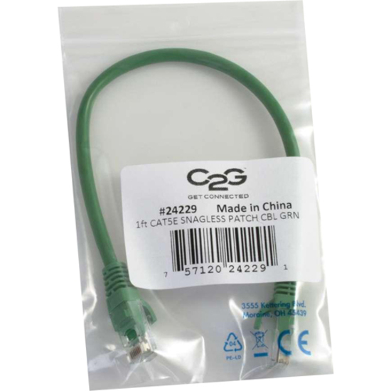 C2G-2ft Cat5e Snagless Unshielded (UTP) Network Patch Cable - Green