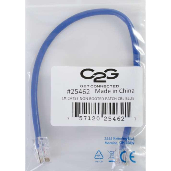 C2G-9ft Cat5e Non-Booted Unshielded (UTP) Network Patch Cable - Blue