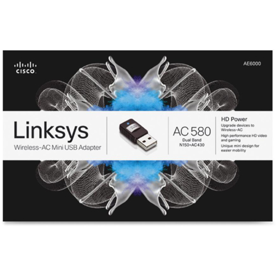 Linksys AE6000 IEEE 802.11ac Wi-Fi Adapter for Desktop Computer/Notebook