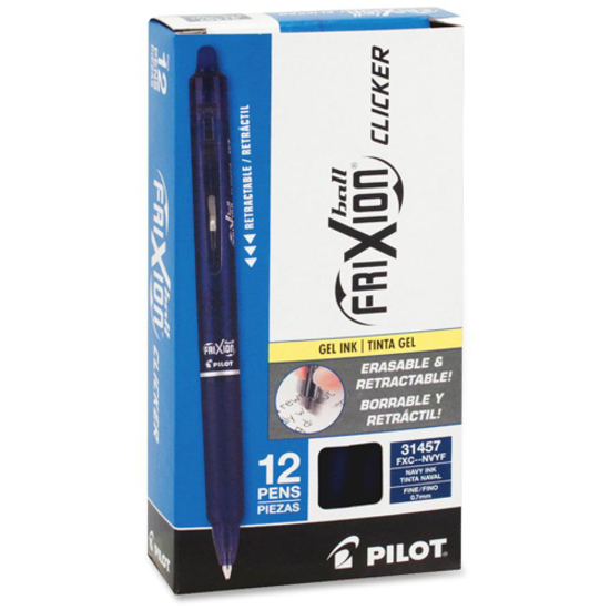  PILOT Frixion Synergy Clicker Erasable Pens, Retractable and  Refillable, 0.5mm Extra Fine Point, 6 Pack of Blue Ink Pens + 6 Refills :  Office Products