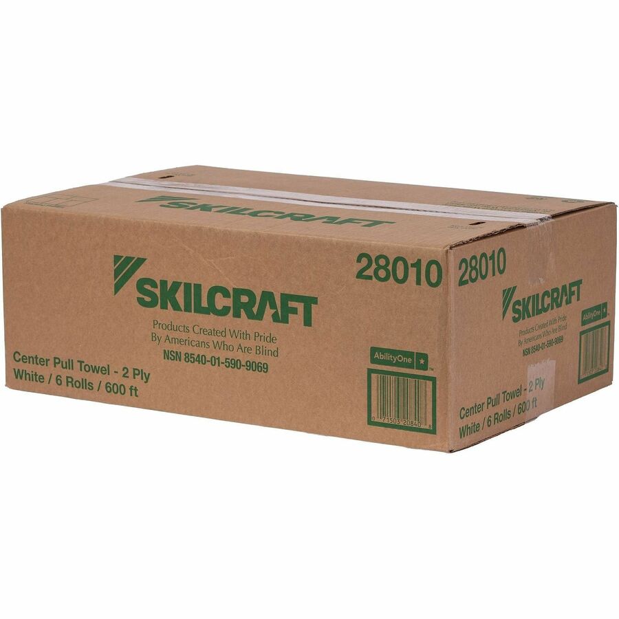 Picture of Center-Pull Paper Towels, 2-ply, 8.25" x 600 ft, White, 6 Rolls/Box, BX