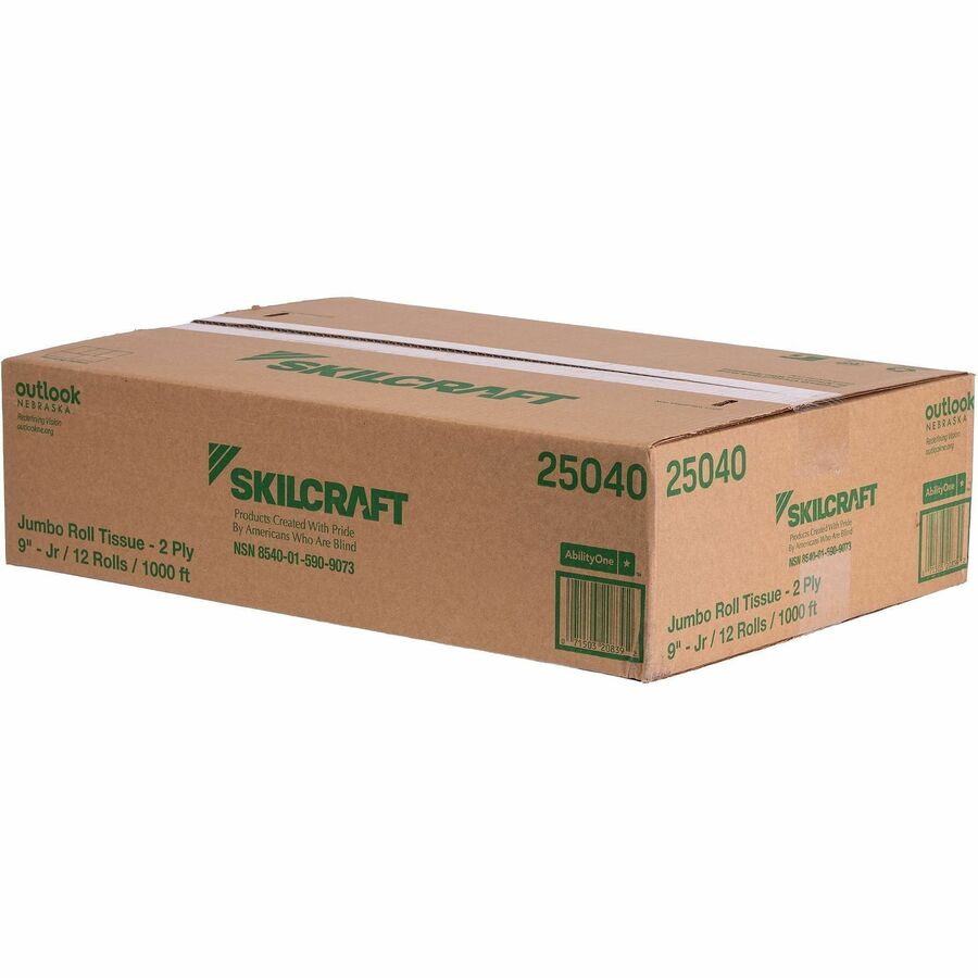 Picture of Jumbo Roll Toilet Tissue, 2-ply, 3.70" x 1000 ft, White, 12/Box, TAA Compliant, BX