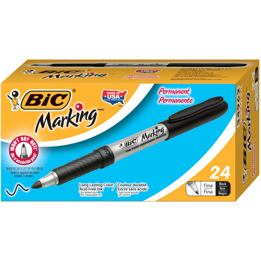 BIC Markit Fine Point Permanent MarkersBICGPM241BLK