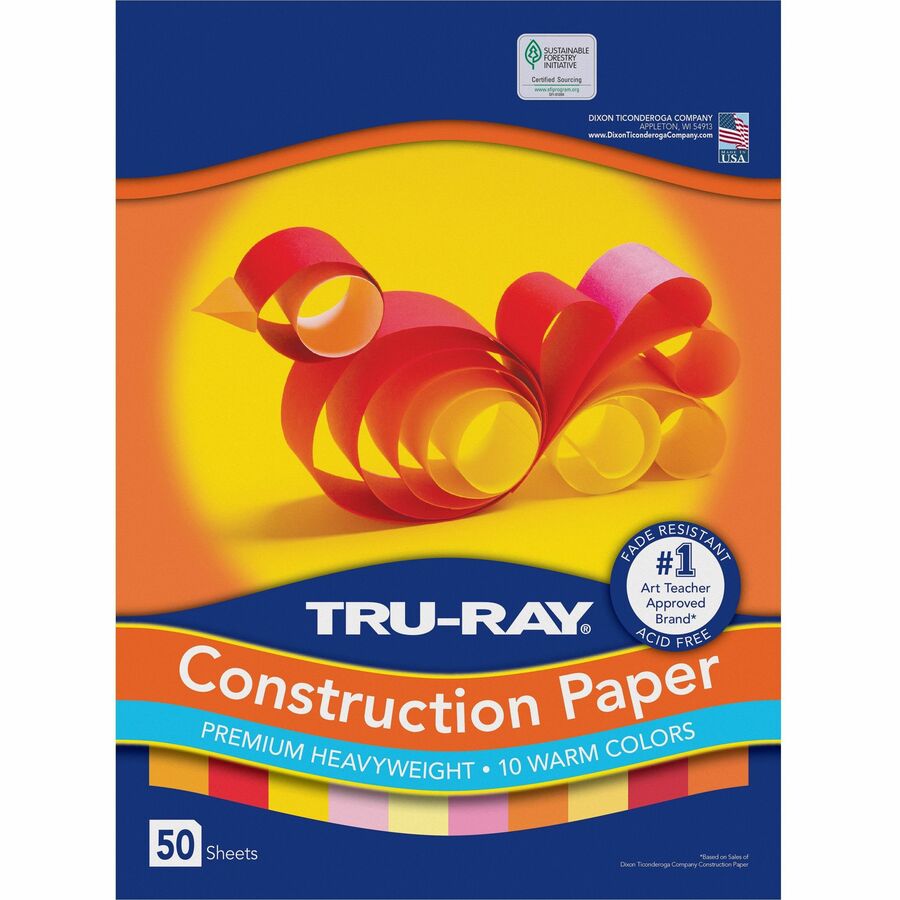 Construction Paper, 11 Assorted Colors, 12 x 18, 150 Sheets - PAC6526, Dixon Ticonderoga Co - Pacon