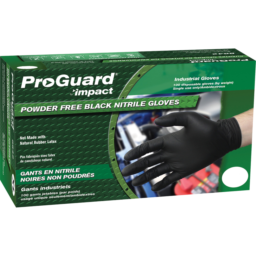 ProGuard Disposable Nitrile General Purpose Gloves - Small Size - For  Right/Left Hand - Black - For Cleaning, Material Handling, General Purpose,  Chemical - 100 / Box - R&A Office Supplies
