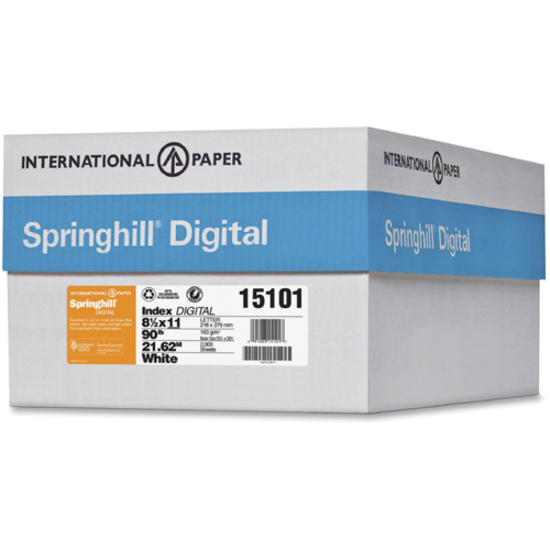 Springhill 015101 Digital Index White Card Stock 90 lb 8 1/2 x 11 250 Sheets/Pack 