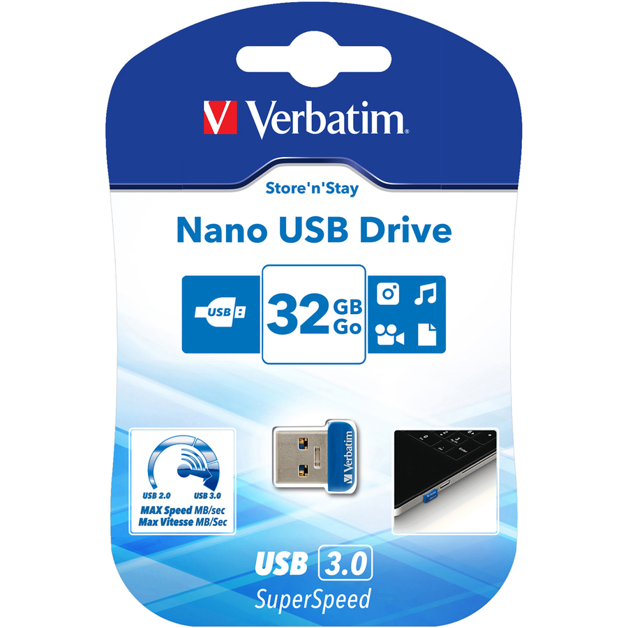 Cl&eacute; USB à m&eacute;moire flash Store 'n' Stay Nano - Verbatim