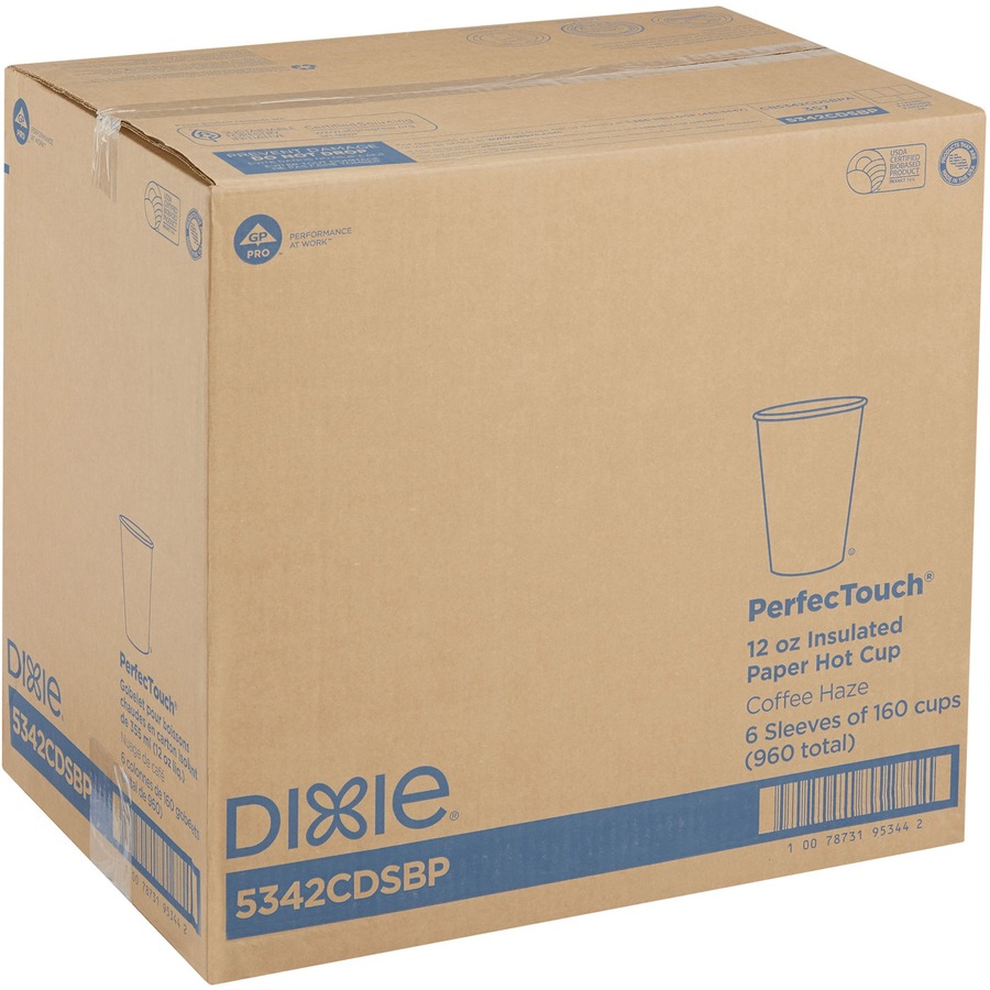 DIXIE PerfecTouch 16 oz. Disposable Paper Cups, Hot Drinks, Coffee