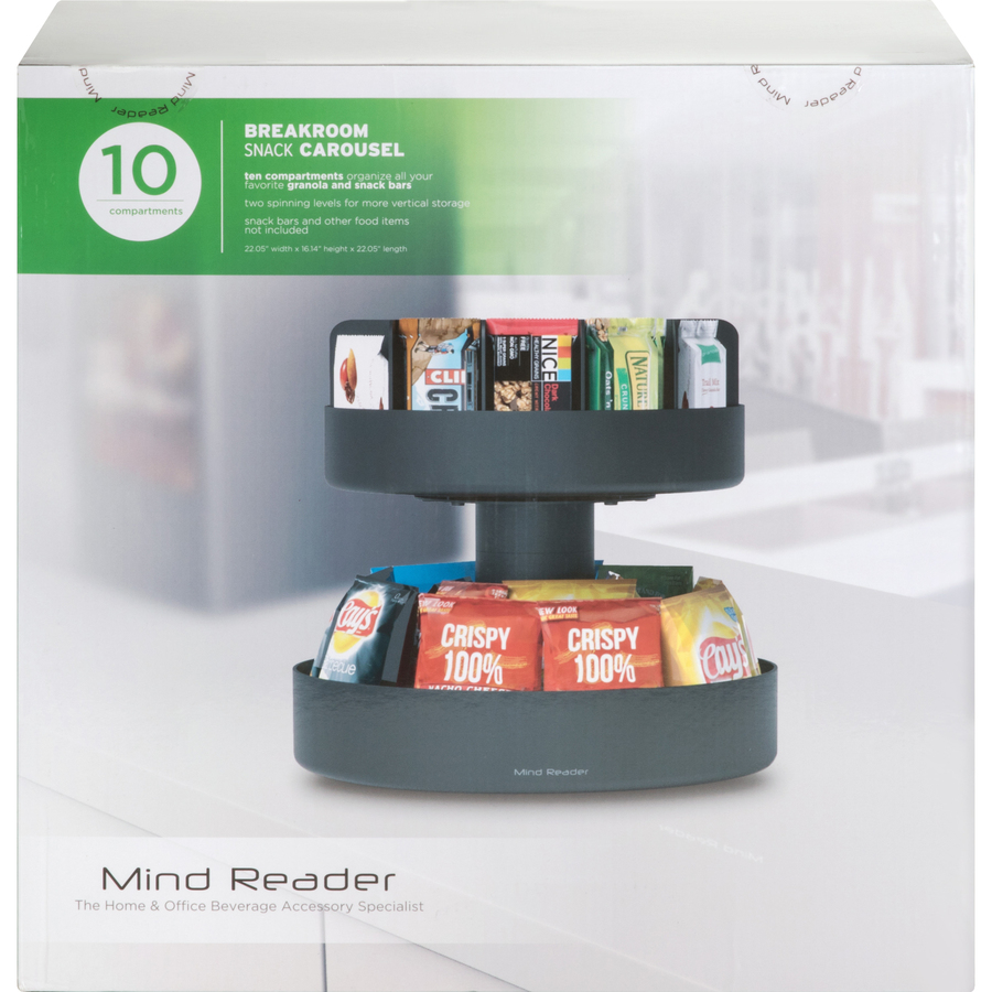 Mind Reader 2 Tier Lazy Susan Granola Bar and Snack Organizer,Home