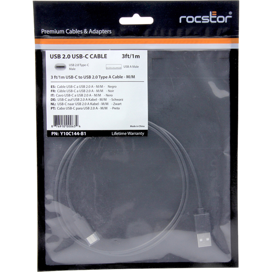 Rocstor Premium USB-C to USB-A Cable (3ft) - M/M - USB Type-C to USB Type-A Cable