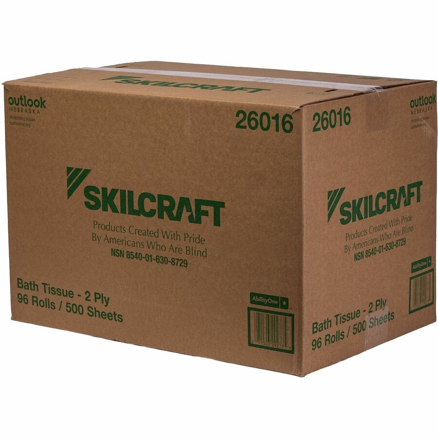 Picture of 2-ply PCF Toilet Tissue Roll, 500 sheets, 4 in x 3.75 in, White, Septic-safe, 96 CT