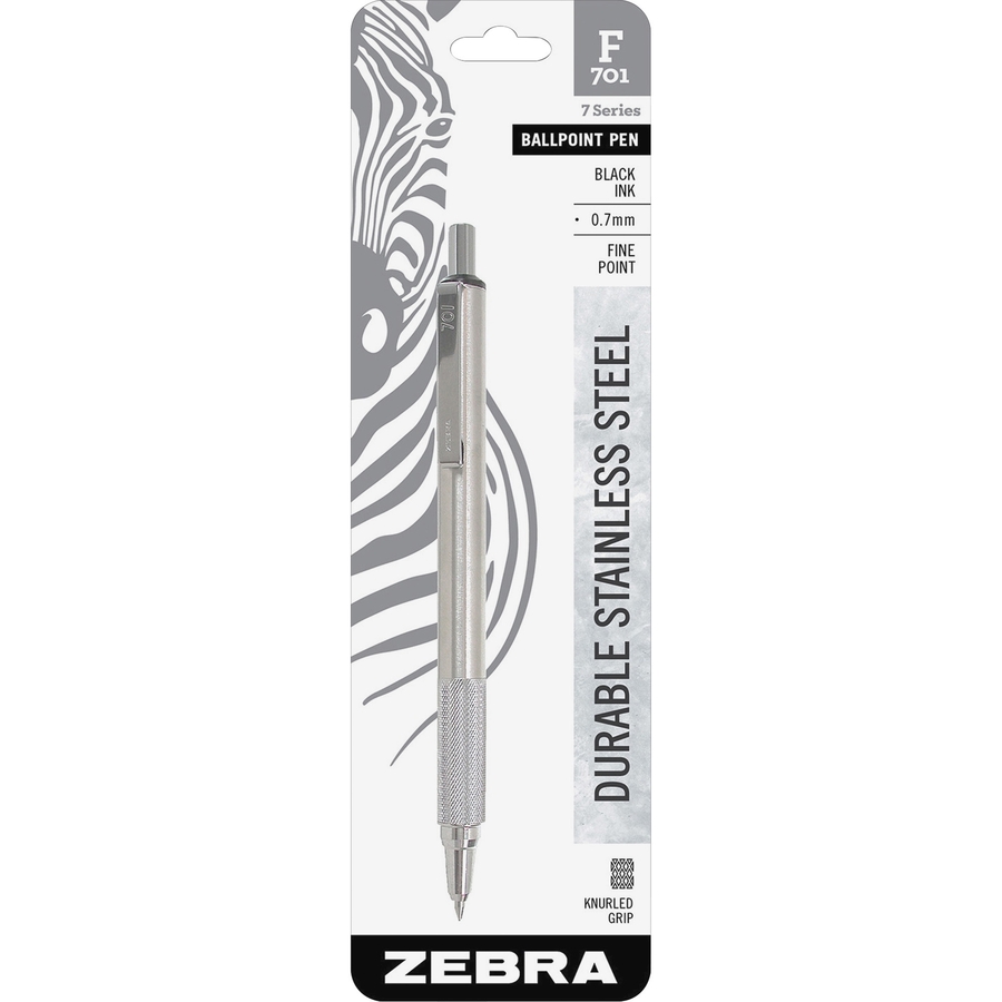 Zebra Pen STEEL 7 Series F-701 Retractable Ballpoint Pen - 0.7 mm
