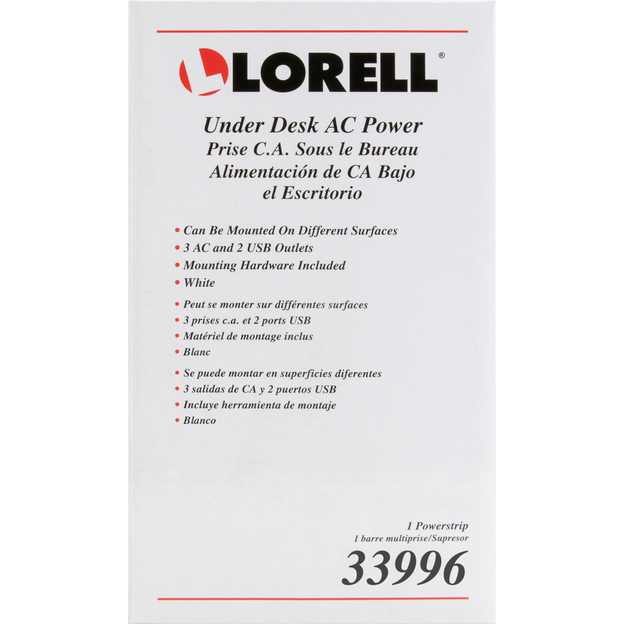 Picture of Lorell Under Desk AC Power Center with USB Charger