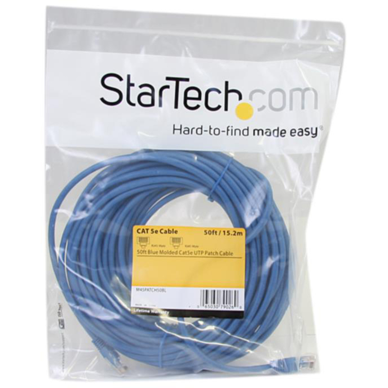 StarTech 75 ft Blue Molded Cat5e UTP Patch Cable