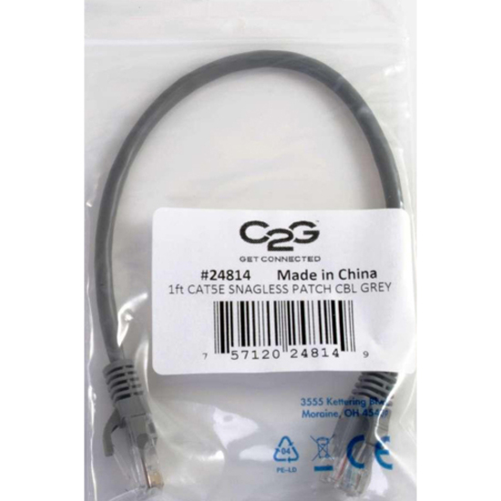 C2G 50ft Cat5e Ethernet Cable - 350MHz - Snagless - Grey