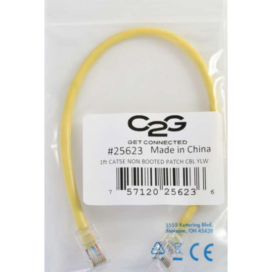 C2G-1ft Cat5e Non-Booted Unshielded (UTP) Network Patch Cable - Yellow