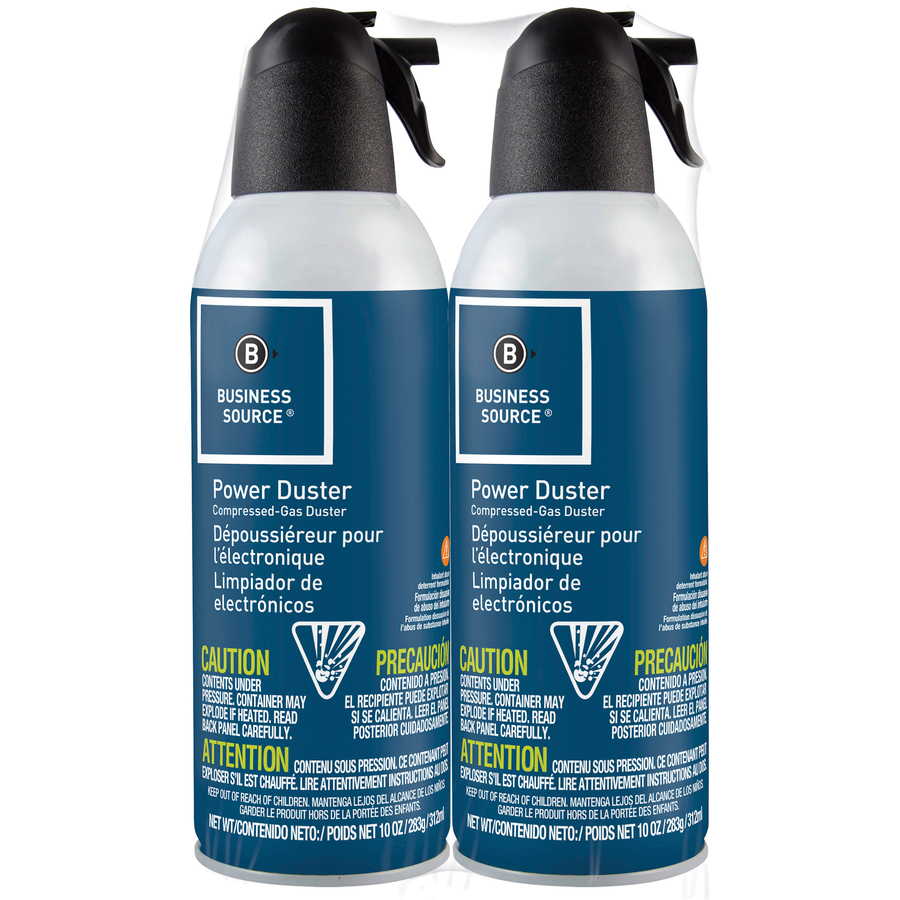 Business Source Power Duster - 10 oz - Moisture-free, Ozone-safe - 2 / Pack - Multi