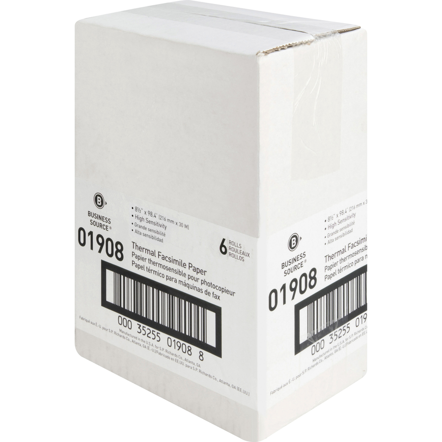 Bsn Business Source Thermal Paper 8 1 2 X 98 Ft 6 Carton White Office Supply Hut