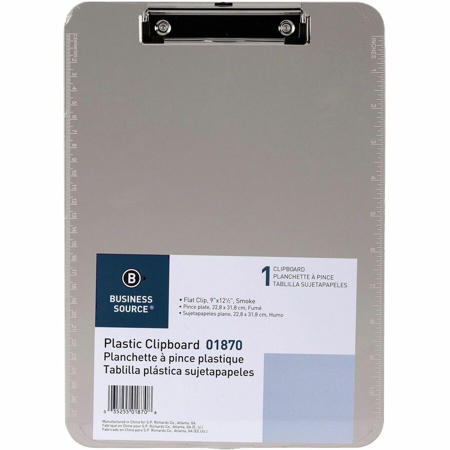 Picture of Business Source Flat Clip Plastic Clipboard