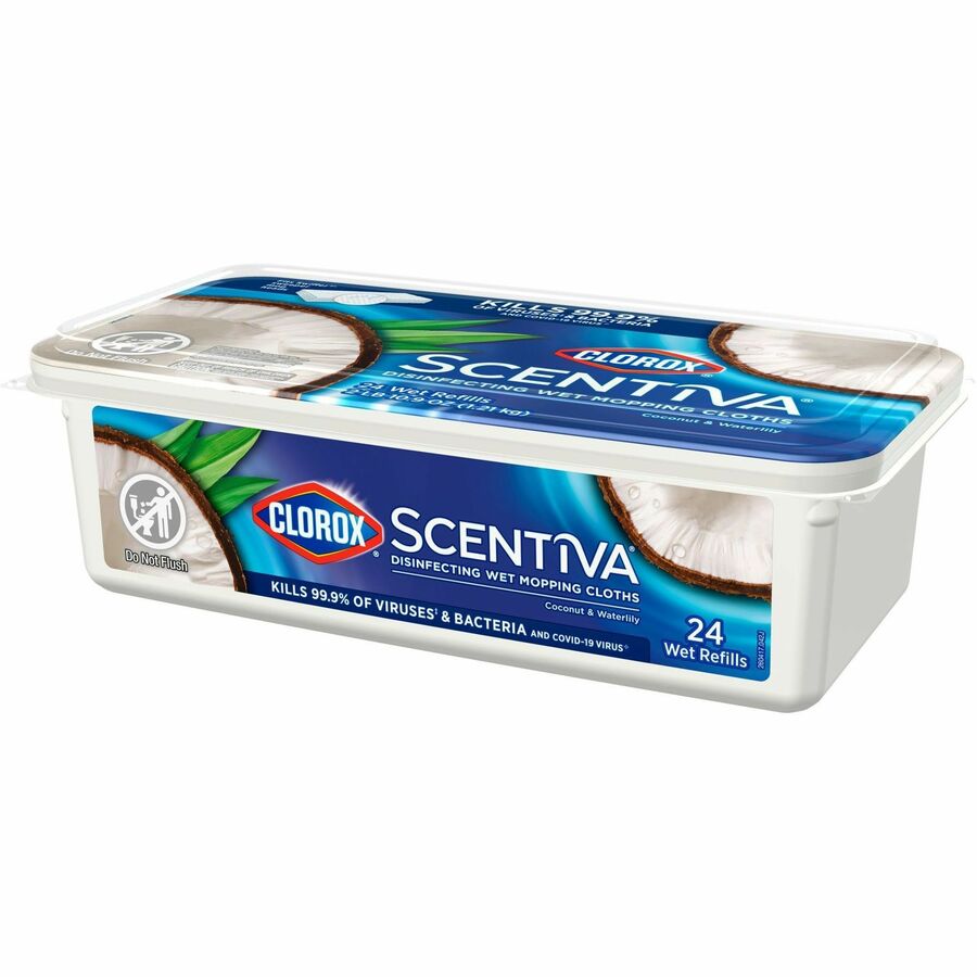 Picture of Clorox Scentiva Disinfecting Wet Mopping Cloth Refills - Coconut & Water Lily