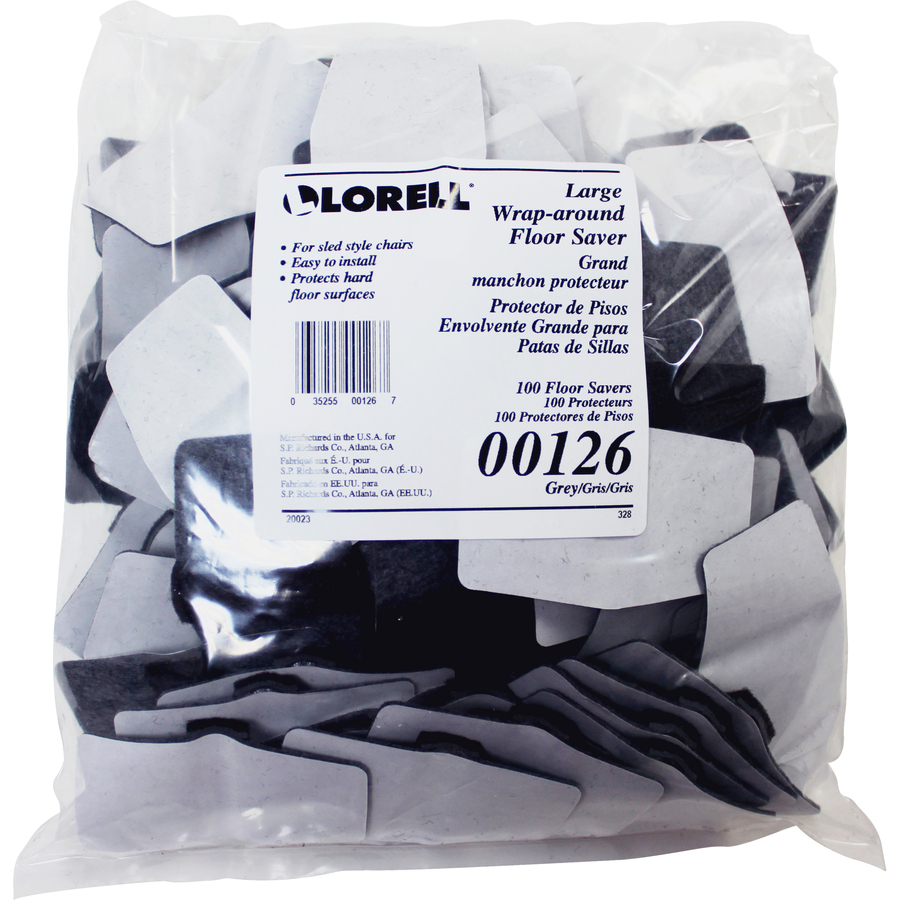 Lorell Wraparound Floor Savers - Gray - 100/Bag