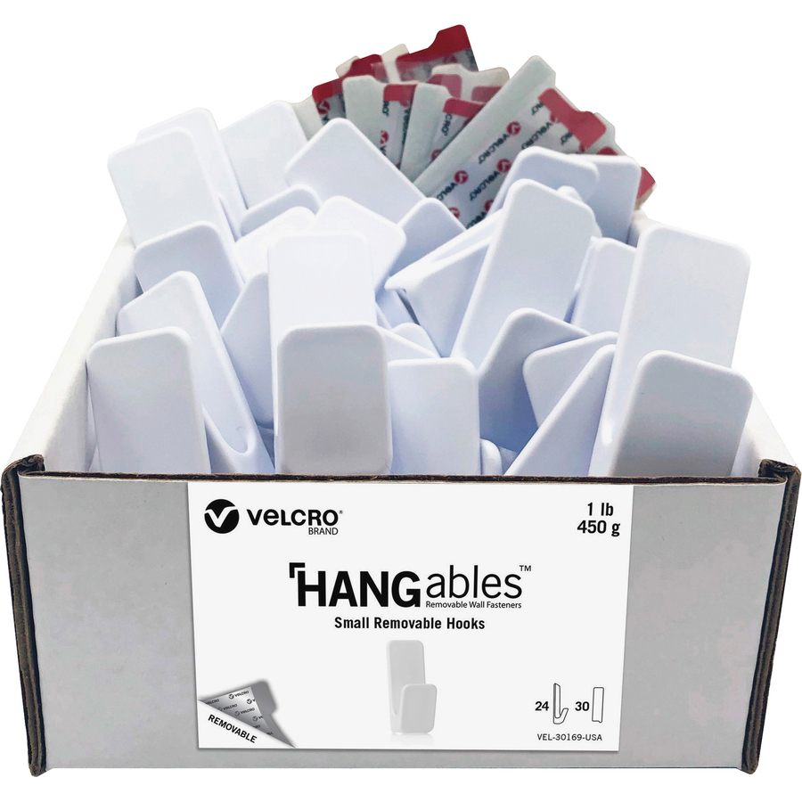 VELCRO Brand HANGables Removable Wall Hook - 24 Small Hook - 1 lb
