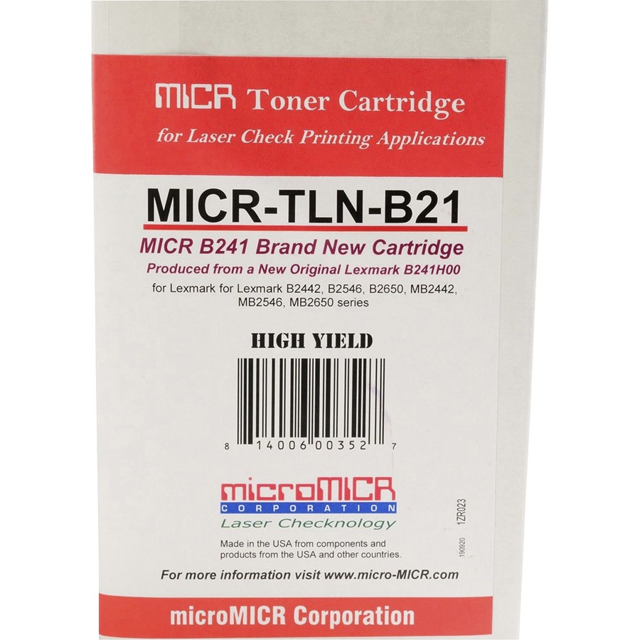 microMICR MICR Toner Cartridge - Alternative for Lexmark B241H00 - Black -  Laser - Standard Yield - 6000 Pages - 1 Each - Bluebay Office, Inc.