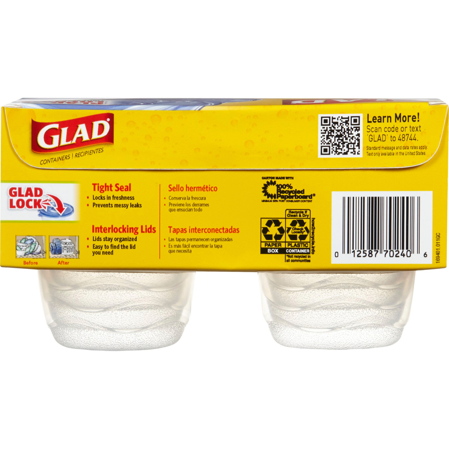 Boîte de stockage Gladware - R&eacute;cipient pour aliments - clair Glad