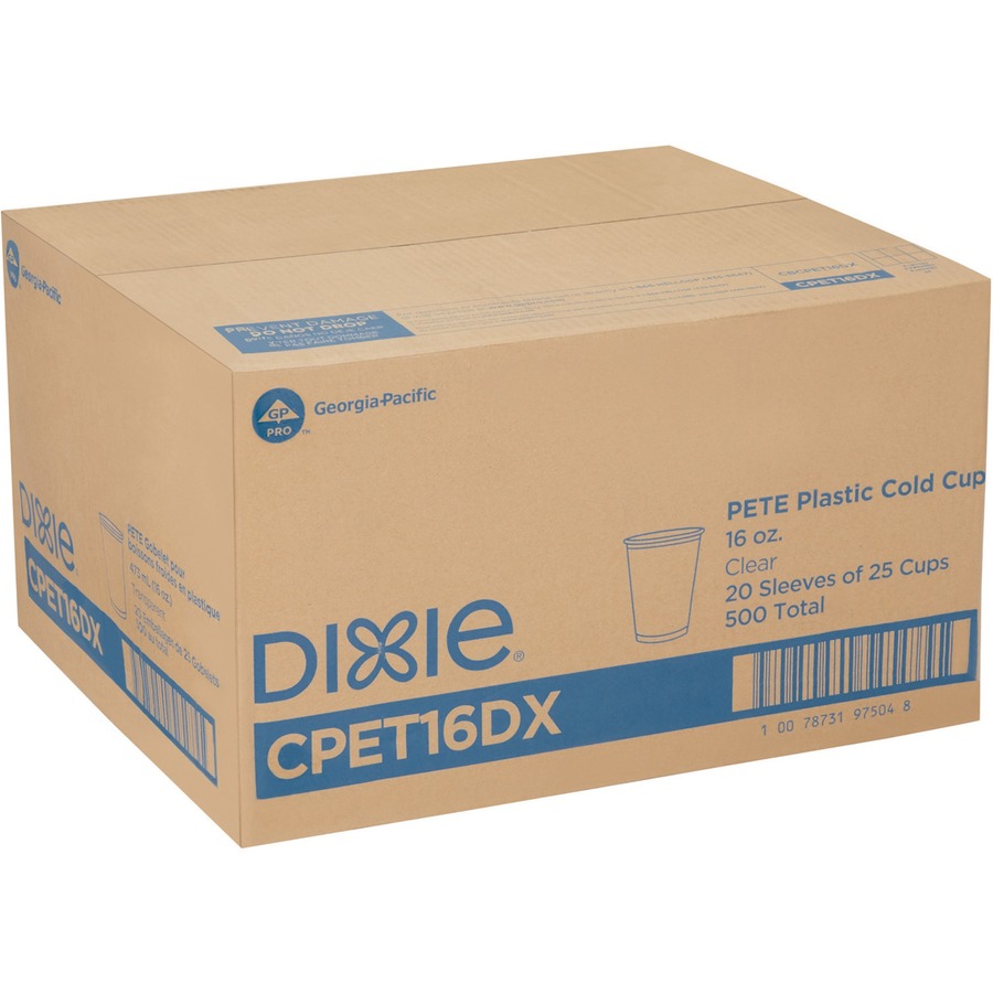 Dixie Clear Plastic Cold Cups 25 Pack Clear PETE Plastic Soda Iced