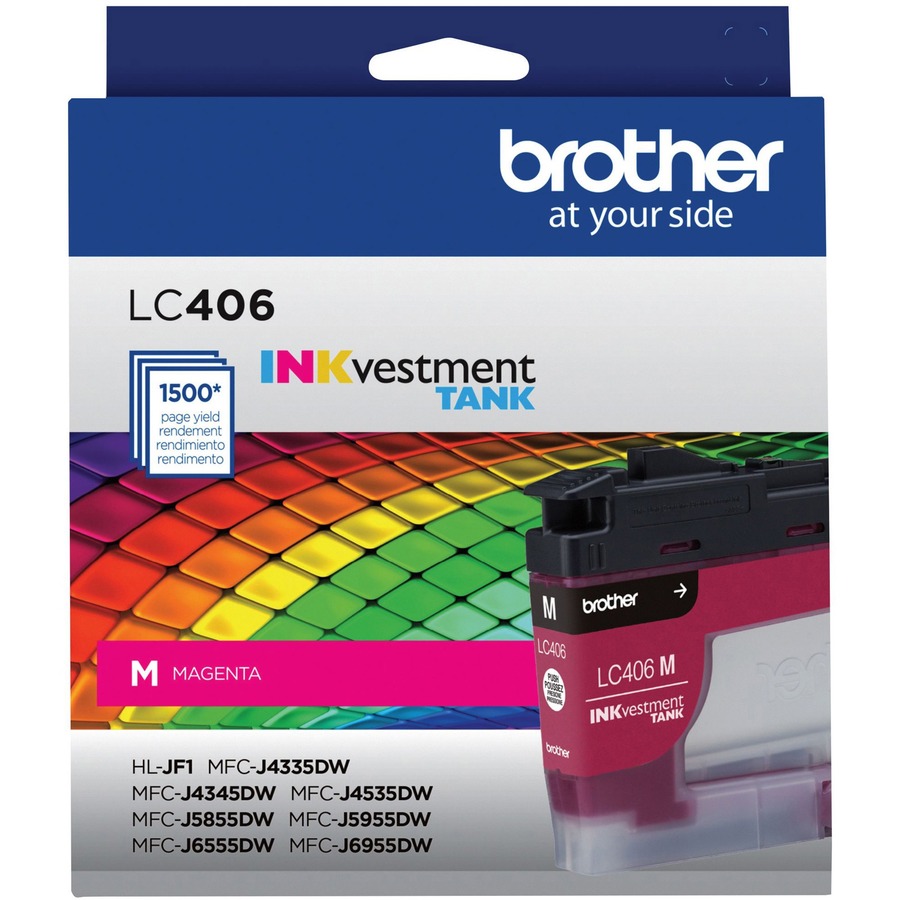Brother INKvestment LC406M Original Standard Yield Inkjet Ink Cartridge - Single Pack - Magenta - 1 Each