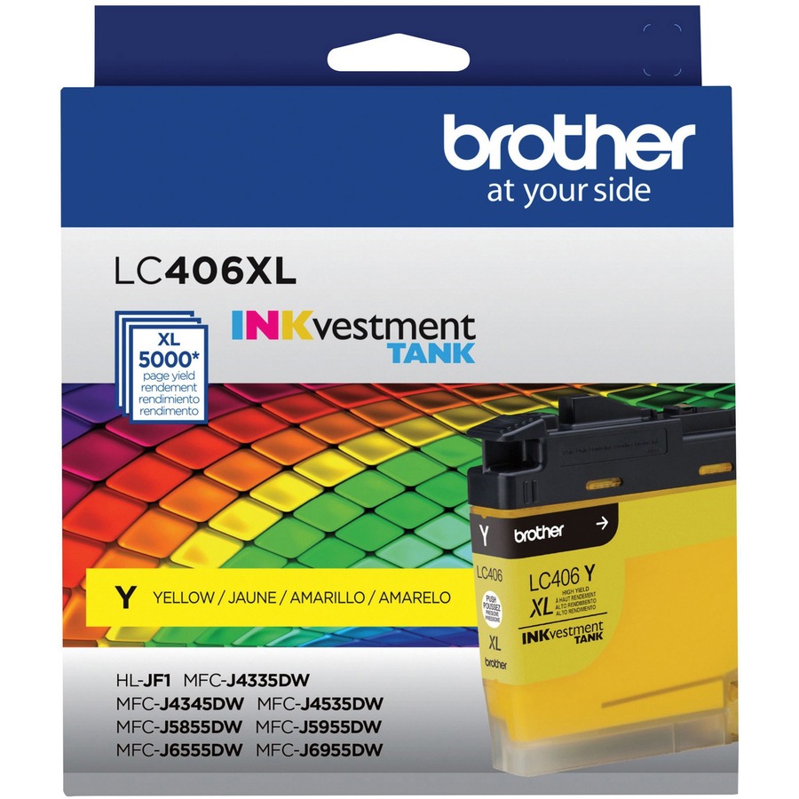 Brother INKvestment LC406XLY Original High Yield Inkjet Ink Cartridge - Single Pack - Yellow - 1 Each