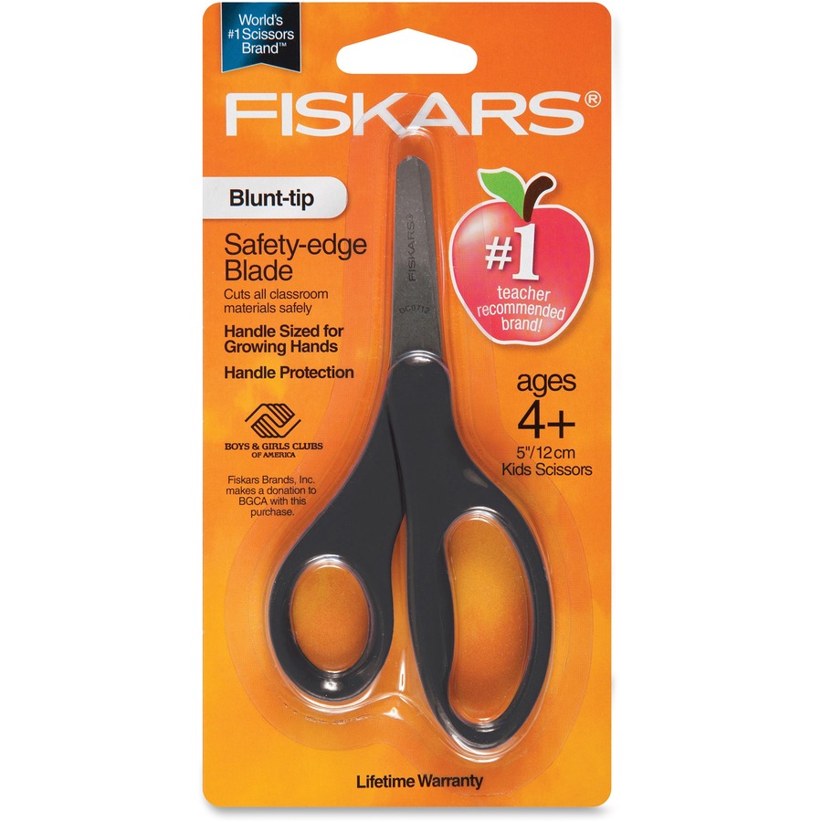 Fiskars Kids Scissors, Blunt-Tip, 5 inch, 3 Pack, Turquoise, Red, Pink and Light Blue