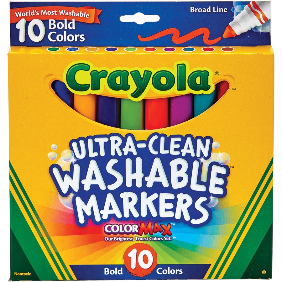 Basics Broad Line Washable Markers, 15 Colors, 10 pack