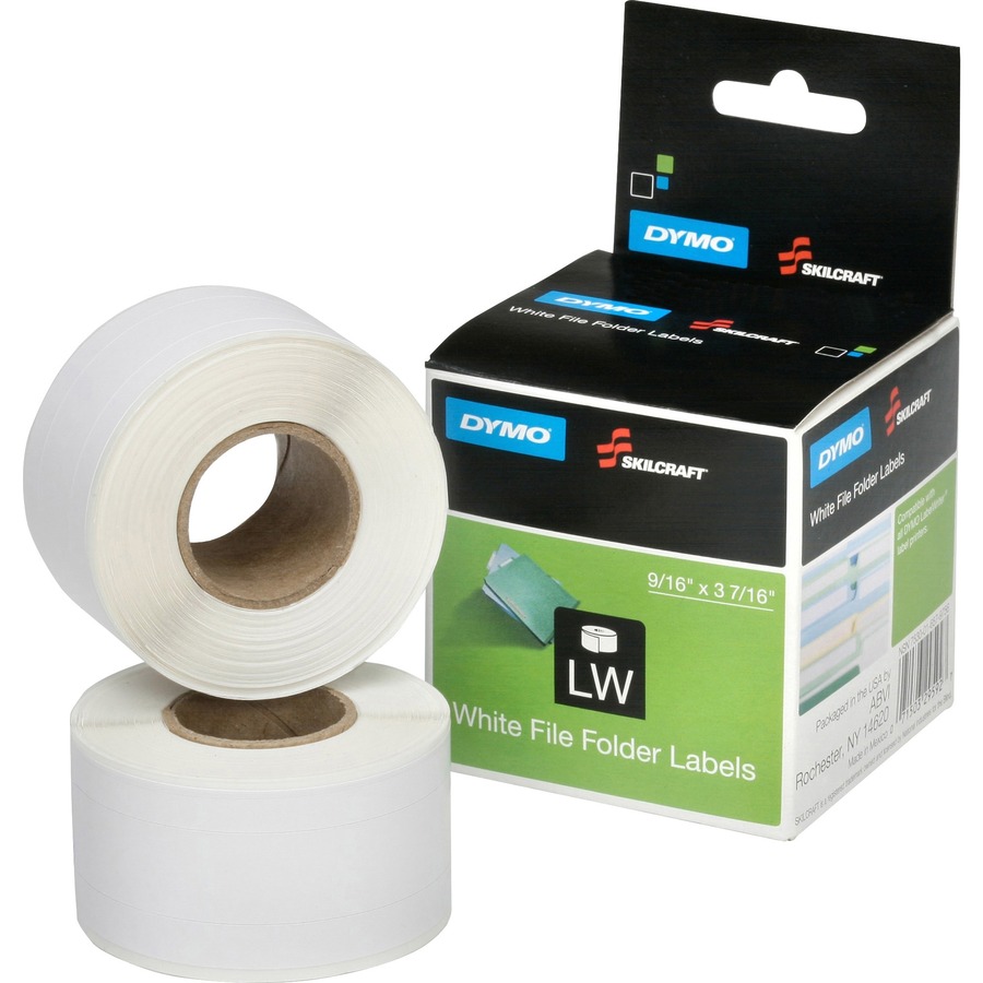 Picture of File Folder Labels, 9/16" x 3 7/16", Rectangle, Thermal, Black, 130 Per Roll, 2 Pack, PK