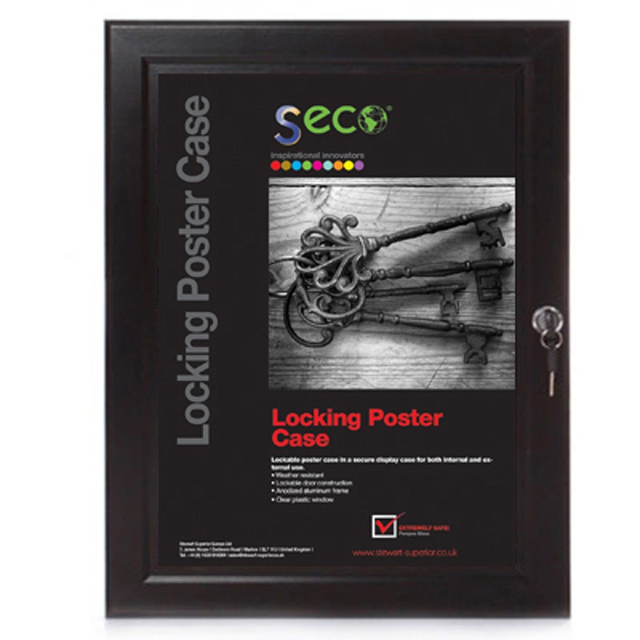 SECO 30 in. x 40 in. Black Locking Poster Case LCASE3040BL - The Home Depot