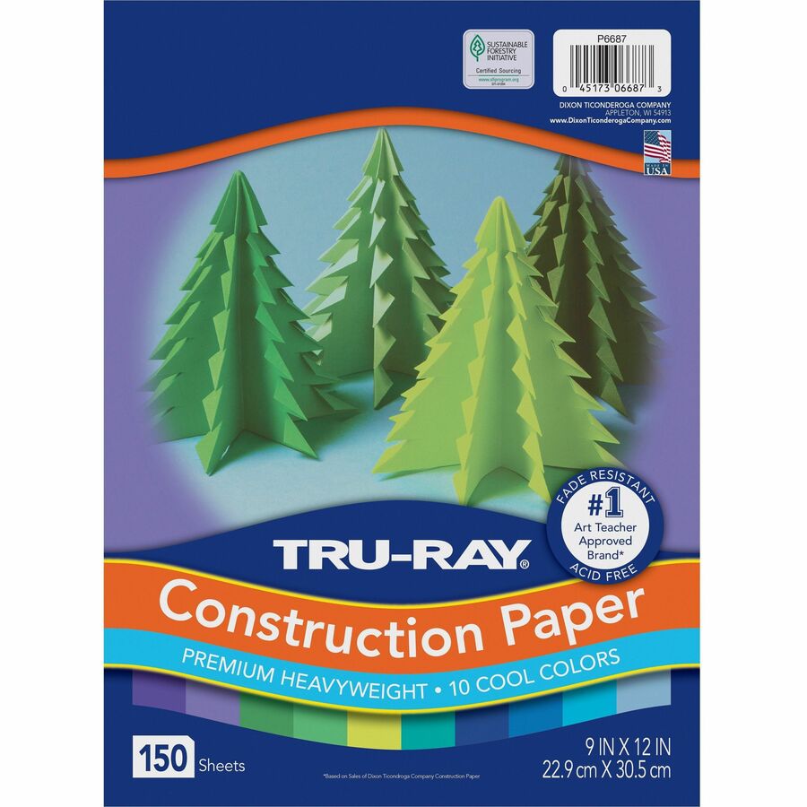 Tru-Ray Construction Paper, Project, Bulletin Board - 18 x 12 - Sky Blue  