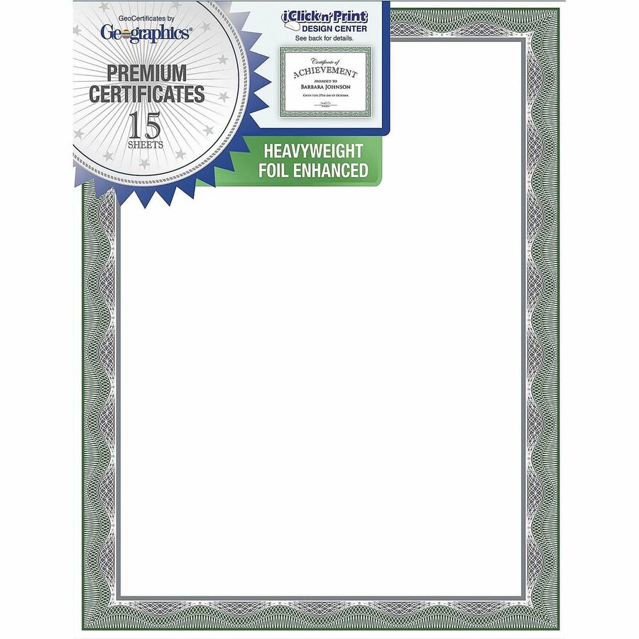 Picture of Geographics Silver Foil Award Certificates